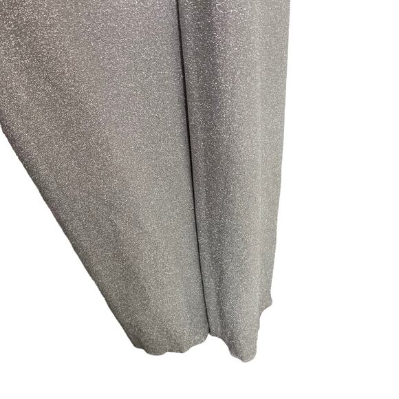 Patbo Lurex Cut Out Maxi Lace Up Dress Silver Sparkle Womens Glamorous Size 10 - Picture 9 of 16